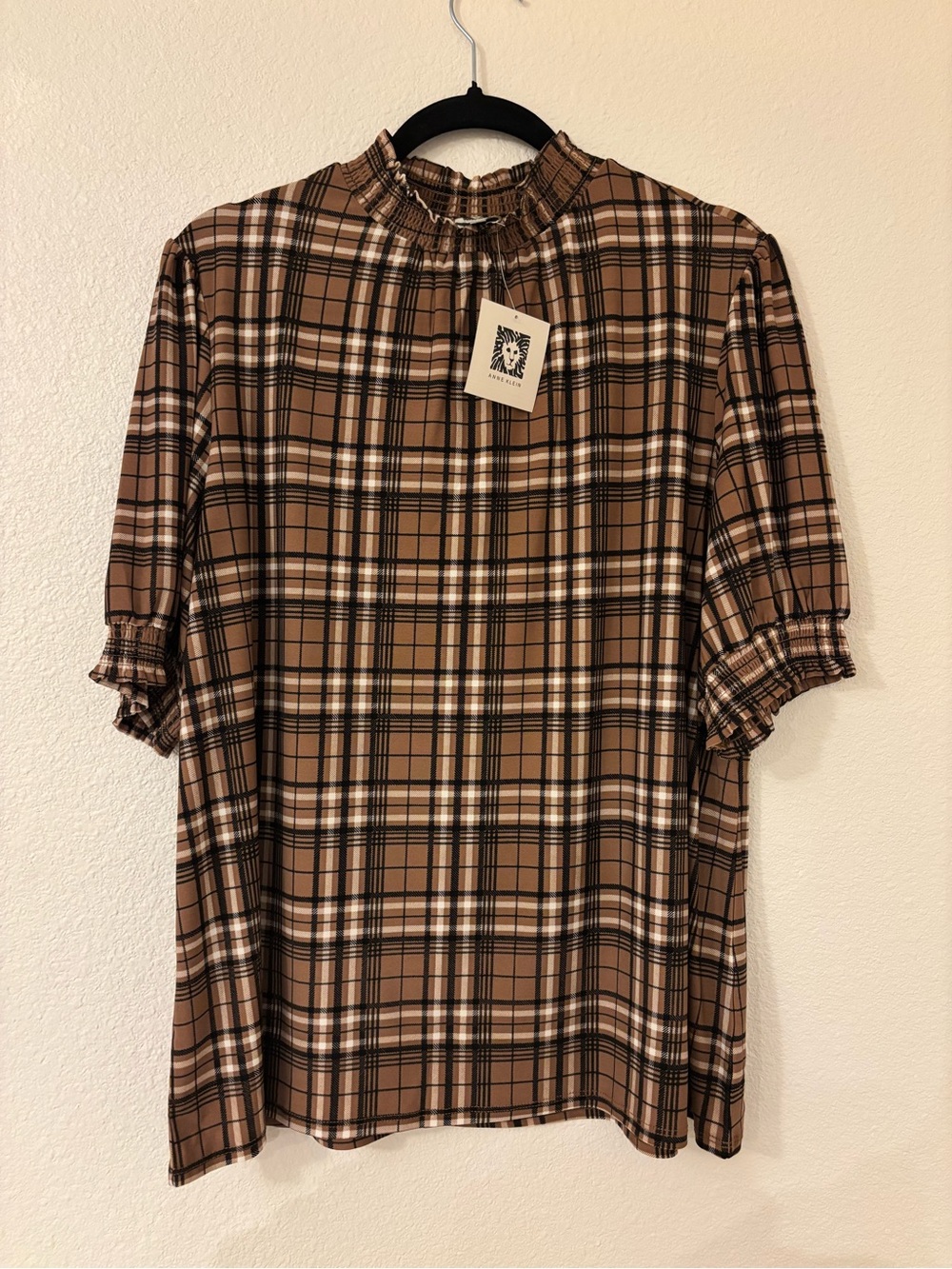 Anne Klein Plaid Short-Sleeve Women’s Shirt
